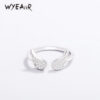 5cf843c113f902ae WYEAIIR Sterling Sier Diamond Angel Wings Cool Resizable Opening Ring For Women Jewelry