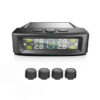 5d1c3f7d2c1281e2 TPMS Tire Pressure Monitoring Car Safety Alarm System Wireless Solar/USB Powered 4 Sensors with Color Digital Display