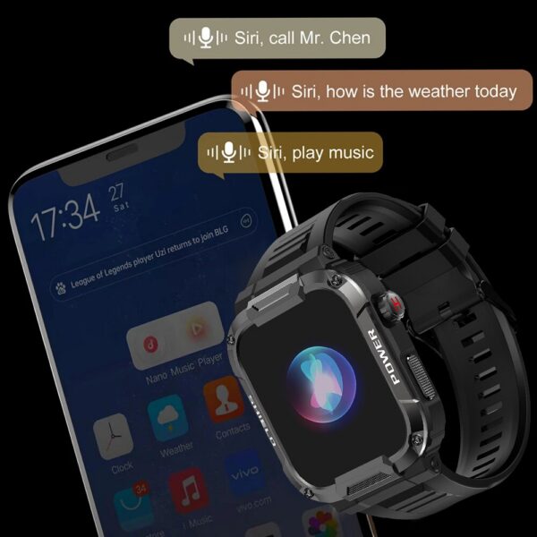 MELANDA 1.85 Outdoor Military Smart Watch Men Bluetooth Call Smartwatch For Android IOS IP68 Waterproof Sports Fiess Watches