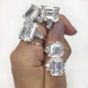 5d2da8076745978b Original Sier Square ring Asscher Cut Simulated Diamond Wedding Engagement tail Women topaz Rings finger Fine Jewelry