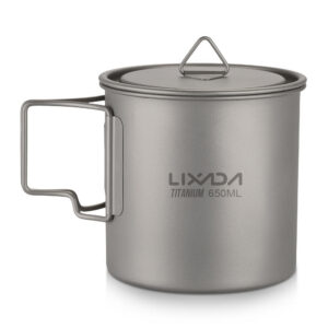 5d2e24cd70ec22d6 Lixada Ultralight Titanium 300/350/550/650ml Outdoor Cup Camping Picnic Water Mug Tableware with Foldable Handle