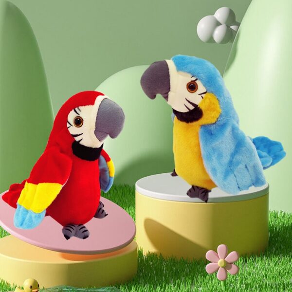 5d36a0917da641a1 Colorful Chatty Parrot Interactive Recordable Musical Toy That Flaps Wings and Teaches Kids to Speak
