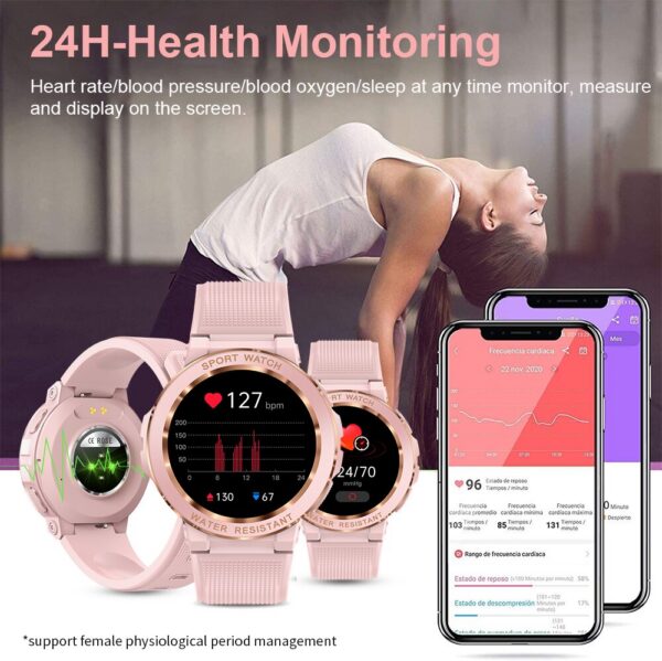 MELANDA Sport Smart Watch Women Bluetooth Call Smartwatch IP68 Waterproof Fiess Tracker Health Monitoring for IOS Android 60