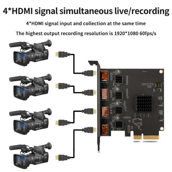 5d41140fd490de38 Acasis 4 Channel HDMI-compatible/SDI PCI-E Video Capture Card 1080p 60fps OBS Wirecast Live Broadcast Streaming Adapter Quad