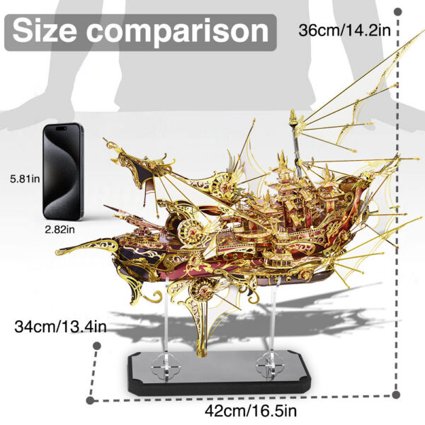 5d48cc2c021e1937 Piececool 3d Metal Puzzles Nine Heavens Boat Ship Model Building Kit DIY Toy Jigsaw for Adult Brain Teaser Creative Gifts 701pcs