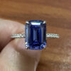 5d537a4abe7e18d0 PANSYSEN Sterling Sier Emerald Cut High Carbon Diamond gemstone Wedding Rings for Women Proposal Engagement Ring