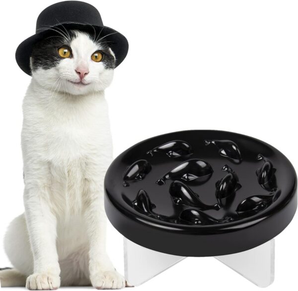 Slow Feeder Bowl for Cats and Small Dogs,Cilkus Fish Pool Design, Fun Interactive Bloat Stop Puzzle Feeder Bowl Healthy Eating Diet Made of Melamine Food Grade Material Dishwasher Safe (Green)