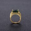 5d9f4122a795e0cd HOYON Popular Emerald Men's Jewelry Retro Style Square Ethnic Rings 14k Gold Color Open Green Diamond Ring for Gift box