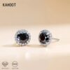 5da170b61b0ca1fd 925 Sterling Silver 0.5-1 Carat Moissanite Black Round Bag Earrings Fashion Trend Temperament Design Light Luxury Niche Women