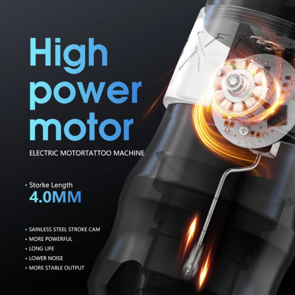 XNET Titan Wireless Tattoo Machine Kit with Extra 38mm Grip 2400mAh Battery 40pcs Mixed Tattoo Cartridge for Tattoo Artists