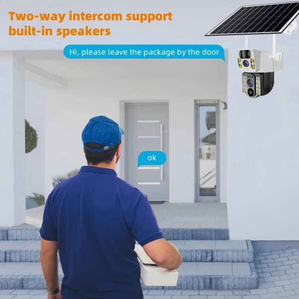 4K Solar Camera 4G SIM Card  Dual Lens 8MP HD Night Vision IP CCTV Surveillance PTZ PIR Human Detection Alarm Waterproof Camera