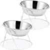 5dc2d5783ac80e8a Yangbaga Raised Cat Food & Water Bowl, 4.96 in High Cat Food Bowl for Indoor Cats, Reduce Neck Burden & Easy to Clean