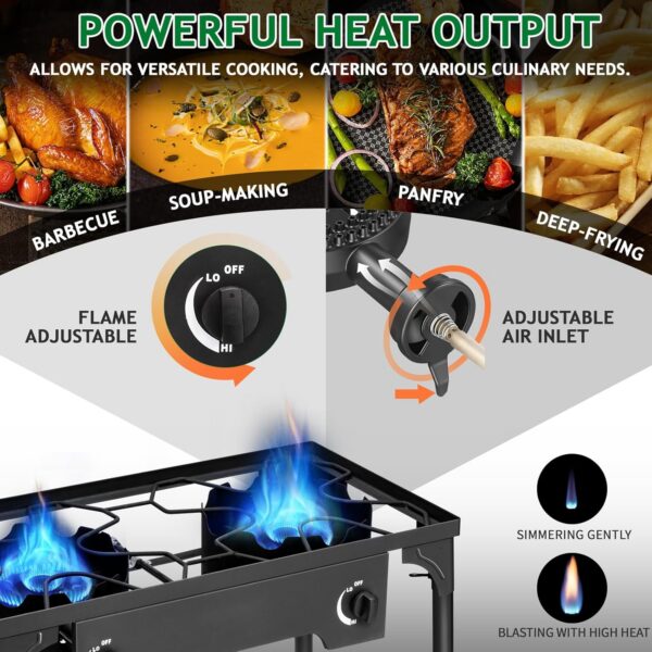 5dd1f33b449a1338 Outvita 150,000 BTU Portable Gas Camping Stove, Outdoor Propane Burner with 20psi Regulator, High Pressure Single Cooker Camp Cooking Home Brewing and Frying