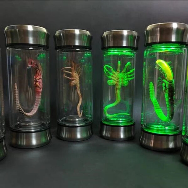 5de88e6602ae11a0 Alien Glow Jar Xenomorph Specimen Facehugger Embryo Glass Jar Movie Prop Replica Home Decor Desktop Crafts Sculpture Decoration