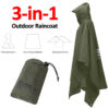5deed52464ede2db Outdoor 3 In 1 Raincoat Hooded Sleeve Waterproof Rain Poncho Motorcycle Rain Cover Camping Hiking Travel Portable Rainwear Tent