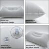 5deff74d3c02fd89 3 Pack Ultralight Inflatable Pillow Small Squared Flocked Fabric Air Pillow for Hiking,Camping,Traveling,Napping,Desk Rest, Beach Pillow Neck Lumbar Support(Gray)
