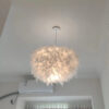 Mordern Pendant E27 Holder Fairy Hanging Lamp Goose Feather Bedroom Dining Room Loft Chandelier Ceig Light