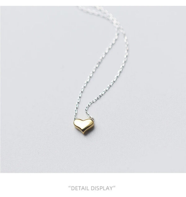 5dfdcea7ef110310 Modian Gold Color Heart Simple Tiny Fashion Chain Pendant Necklaces Classic Girls 925 Sterling Silver Jewelry For Women Gift