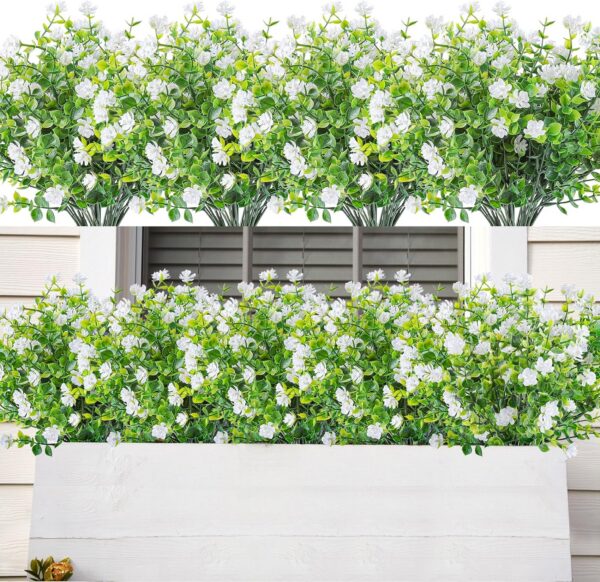 5e04e327dd8f9c0c AmyHomie 20 Bundles Artificial Flowers Outdoor UV Resistant Faux Flowers No Fade Fake Plastic Plants Garden Porch Window Box Decorating(Bright Yellow)