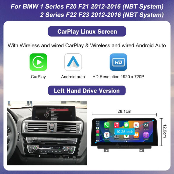 5e0ec7fadee3ca69 1920*720 Multimedia Touch Screen For BMW 1/2/3/4 Series F20/F21/F22/F30/F31/F33/F34/F36 Android Auto NBT System Wireless Carplay