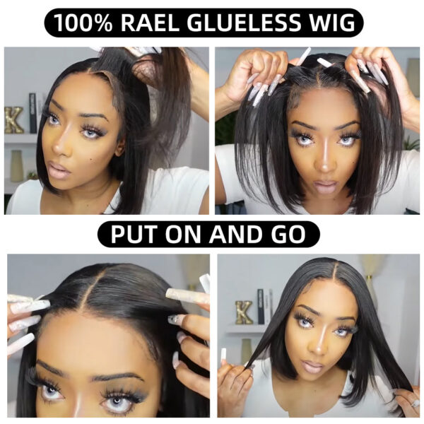 5e246e6dd326dabf Wear And Bob For Women 180% Straight Glueless Ready To Go Human Hair Wigs Pre Cut Lace Air Wig Sale