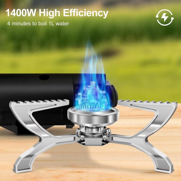5e24a07a0407c666 Odoland Portable Camping Stove Propane 1400W Gas Stove Collapsible Backpacking Stove for Indoor Outdoor Cooking Hiking and Picnic