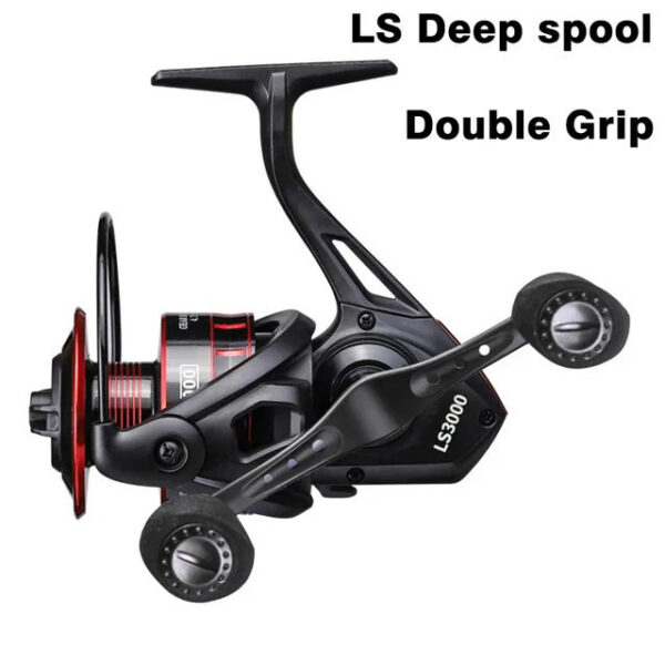 NHUE Lure 1000 2000 3000 Spinning Double Grip Deep Shallow Spool Carp Reel Fishing With Balance Rod