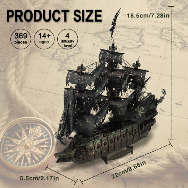 5e5942505804e16d Piececool 3D Metal Puzzles Pirate Ship Building Blocks The Queen Anne's Revenge DIY Boat Toys Jigsaw Christmas Gifts for Adult