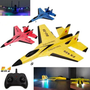 5e5fe2cdf75f6bdd SU35 RC Plane FX620 FX820 2.4G Remote Control Flying Model Glider Airplane With LED Lights Aircraft Foam Toys For Children Gifts