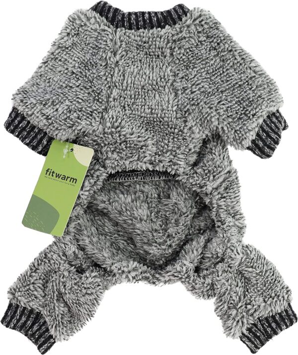 5e787641825dfb98 Fuzzy Dog Pajamas, Winter Dog Clothes for Small Dogs Girl, Pet Onesie with Feet, Cat Outfit, Heather Pink, Large