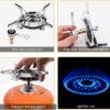 Camping Gas Stove Portable Single Burner 2800W Mini Pocket One-Piece Gas Burner Backpacking Cooking Folding Stove Camping Cookware for Picnic Camping Trekking Fishing Outdoor Activities