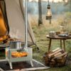 5e87217ff98bb369 UNHO Camping Tent Stove: Portable Wood Burning Stove Stainless Steel Outdoor Cooking Heater Log Burner with 7 Chimney Pipes for Tent Shelter Garden Silver