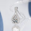 LORIELE 100% Real Moissanite Necklace Women Vvs Round Cut Diamond Pendant for Girlfriend Jewelry S Sterling Sier Gra