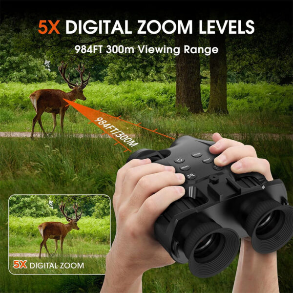 5eba47bb1c43ebc6 HD Screen Binoculars 5X Digital Zoom Head Mount Goggles for Outdoor Hunting Telescope Infrared Night Vision Device