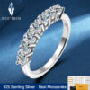 Houtros 3mm Moissanite Rings for Women S Sier 7 Stone Engagement Wedding Sparkling Diamond Ring Fine Jewelry Gift