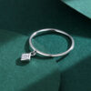5ee12385e04128bb NEW Simple Geometric Rhombus Couple Ring For Women Small Diamond Crystal Genuine Sterling Sier Anniversary Gift Jewelry