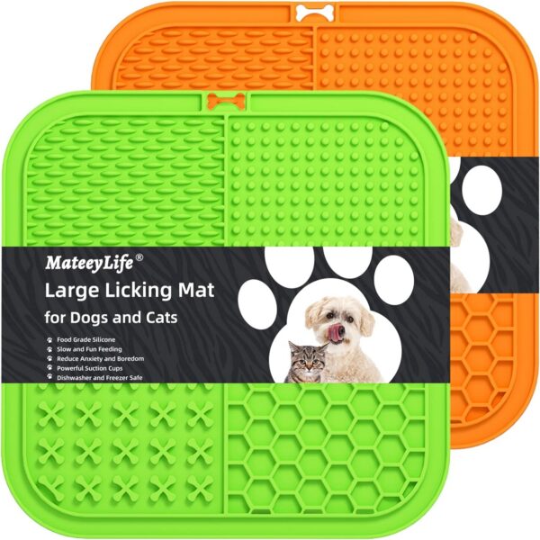 MateeyLife 3PCS Lick Mat for Dogs and Cats with Suction Cups, Dog Lick Mat for Anxiety Relief, Dog Toys to Keep Them Busy, Dog Enrichment Toys for Bathing, Cat Peanut Butter Lick Pad for Boredom