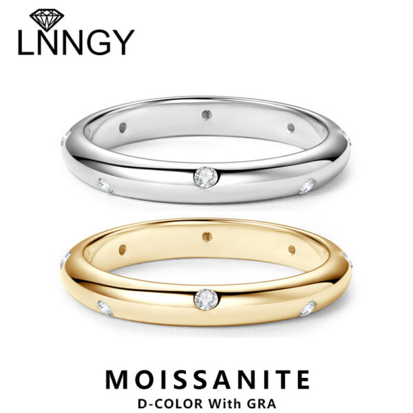 5ee91935fc2bf55b Lnngy Moissanite Diamond Ring Sier Rings Original Certified For Women Couples Delicate Stackable Wedding Finger Jewellery