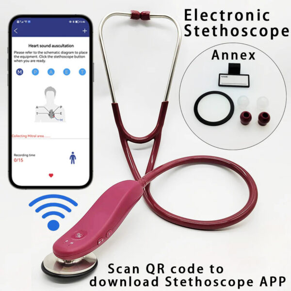 New Electronic Medical Bluetooth Digital Intelligent Stethoscope Doctor Nurse History Record Storage Multi-user estetoscópio