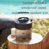 5f01849d8c5ba2c4 Portable Alcohol Camping Stove Set with Windscreen, Storage Bag, 2 Liquid Bottles,Stable Support Wind-Resistance Camp Stove for Outdoor Camping Hiking Cooking, Brown (Brown-2)