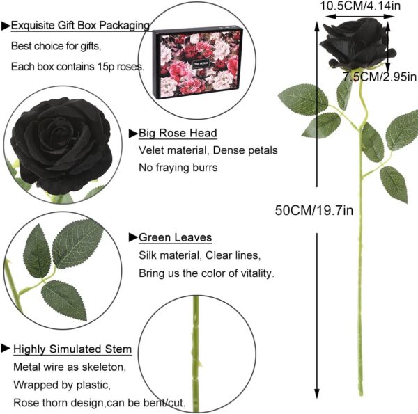 15Pcs Artificial Roses Velet Real Touch Single Stem Fake Roses Silk Realistic Bouquet Flowers Arrangements Home Office Garden Grave Party Wedding Decoration(Light Pink-15p, Blossom Roses)