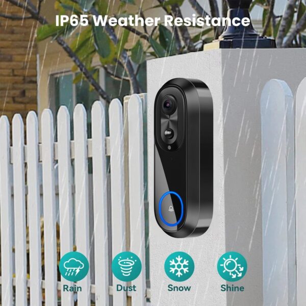5f17c64773262676 5G 2.4G WiFi Video Doorbell 1080P Wireless Bell Tuya APP Smart Intercom Camera IP65 Waterproof Ring Bell with 7000mAh Battery