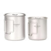 5f40916f829b2bf0 TOMSHOO Ultralight Titanium Outdoor Portable 2PCS Set 450ml 750ml Camping Picnic Water Cup Mug with Foldable Handle