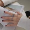 5f4a551676b08e2f 6 Piece Set Irregular Open Moonstone Heart Finger Rings For Women Girls Kpop Sweet Cool Trendy Aesthetic Jewelry Gifts