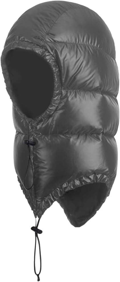 Winter Warm Ultralight Down Hood Waterproof Sleeping Bag Outdoor Camping Windproof Down Cap Hat with Storage Bag
