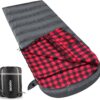 Flannel Sleeping Bag 0 Degree Cold Weather for Adults XXL Sleeping Bag 4 Season Big and Tall with Pillow Compression Sack
