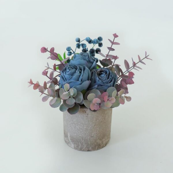 5f62312a2fa2a47a Artificial Flowers Kit with Pot, Combination of Fake Silk Burgundy Red Roses and Greenery,Small Plant Potted Decor for Offices,Bookshelf,Bedroom, Living Room,Party,Wedding Decorations…