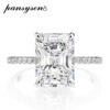 5f6468a685a8d7ff PANSYSEN Sterling Sier Emerald Cut High Carbon Diamond gemstone Wedding Rings for Women Proposal Engagement Ring