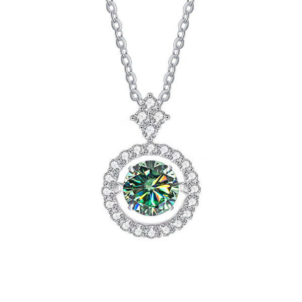 BIJOX STORY 1 CT Moissanite Pendant For Women Simulated Diamond Necklace S Sterling Sier Jewelry Girl Valentine's Day Gift