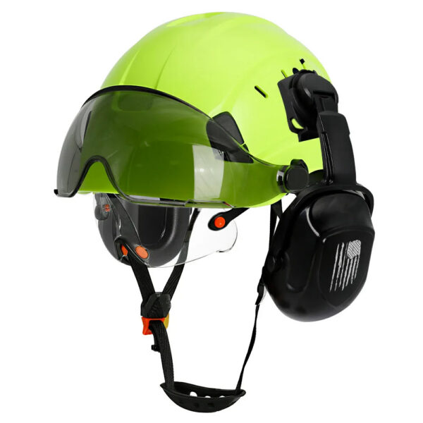 5f7dfa9b8a98a9e0 CE Construction Safety Helmet With Visor Built In Goggle Earmuffs For Engineer Hard Hat ANSI Industrial Work Cap Head Protection